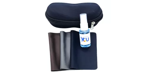 جلد زیپی بزرگ + 3 عدد دستمال + اسپری