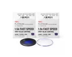 عدسی بلوکنترل فتوکرومیک کره ای آی اند جی I&G PhotoBlue 1.56 Gray